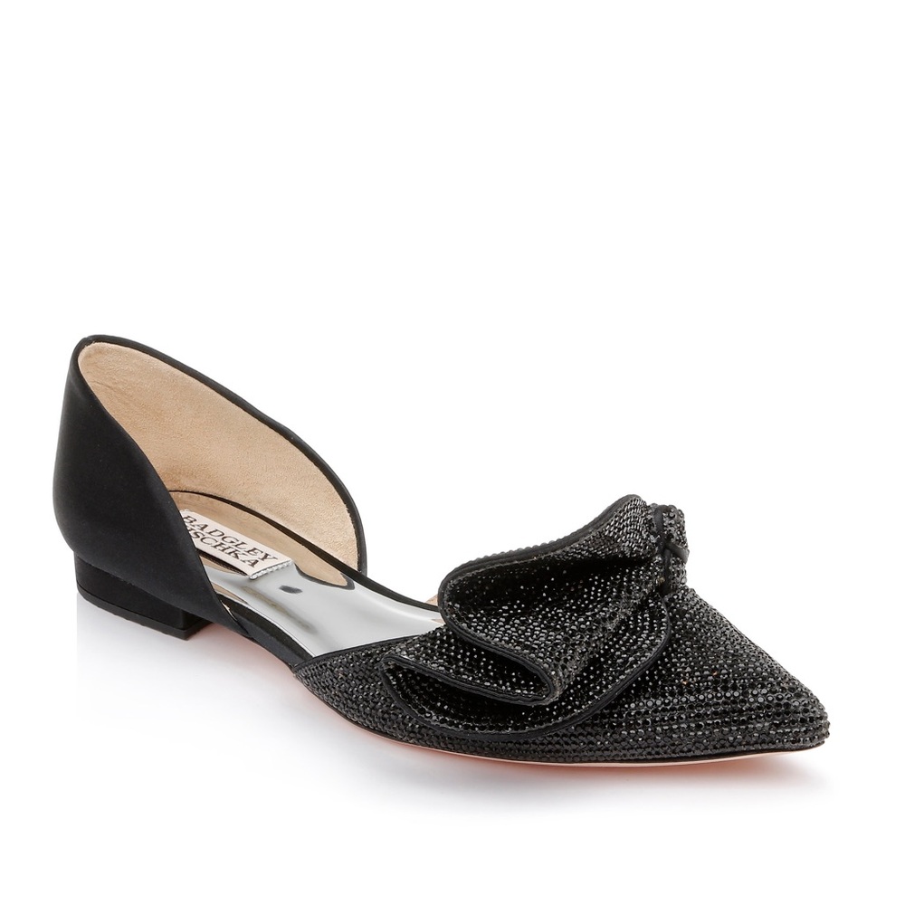 New in box Badgley Mischka black Ileana Sparkle Pointed Flats